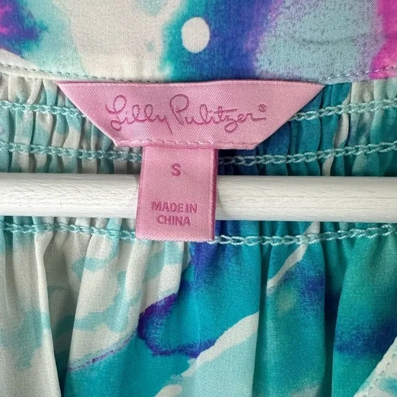 Lilly Pulitzer Elsa Purple Opal Swell Aquainted Blouse Size Small - Picture 7 of 8